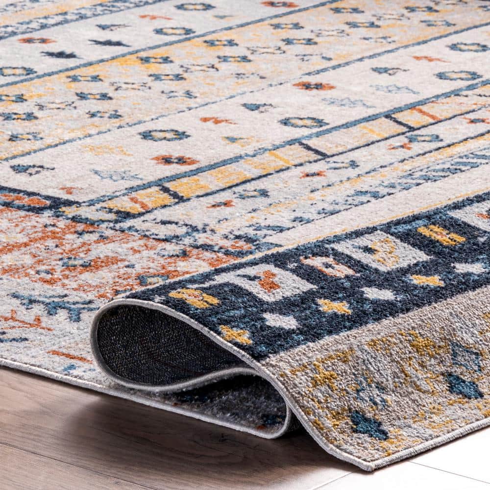 Shannon Beige and Multicolor Geometric Tribal 4' x 6' Area Rug
