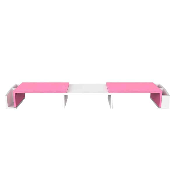 Pink Desktop Computer Stand 45 in. x 5 in. Dual Monitor Stand, Desktop Organizer, Pink TG-D8DO1-PK ...
