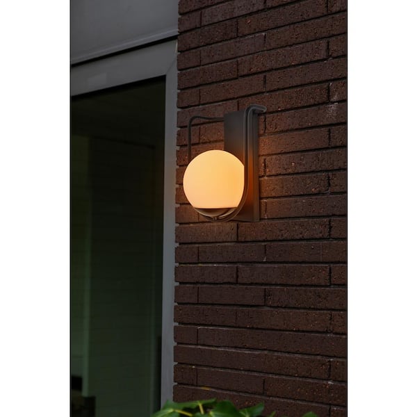 Outdoor The Sconce Smart Mount Included Wall Home Bulb A19 LUTEC Smart Black Lantern 5106801012 Light 1-Light with Depot - WiFi