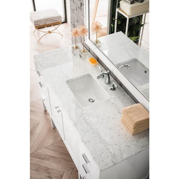 60 in. W x 23.5 in. D Single Basin Vanity Top in Eternal Jasmine Pearl Silestone Quartz with White Basin