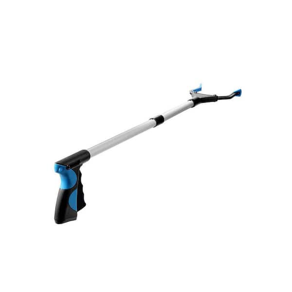 Foldable 32 Inch Arm Extension Reacher Tool Rotating Trash Claw Litter Picker Grabber Blue for Easy Pick Up