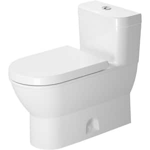 Darling New 1-piece 1.28 GPF Single Flush Elongated Toilet in White (Seat Included)