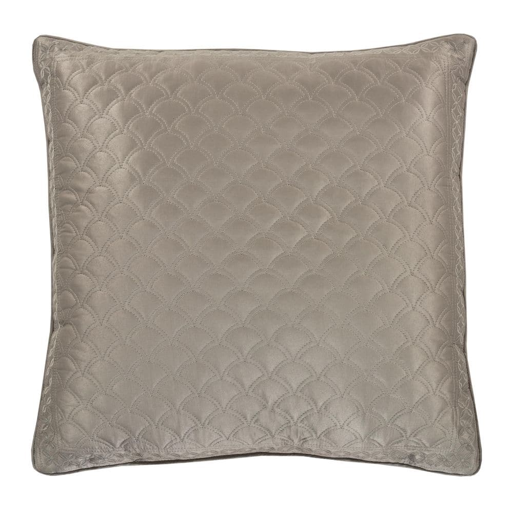 Lincoln Taupe Polyester 20 in. x 20 in. Square Decorative Throw Pillow