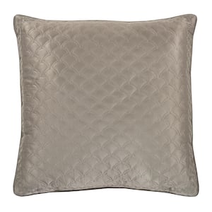 Lincoln Taupe Polyester 20 in. x 20 in. Square Decorative Throw Pillow
