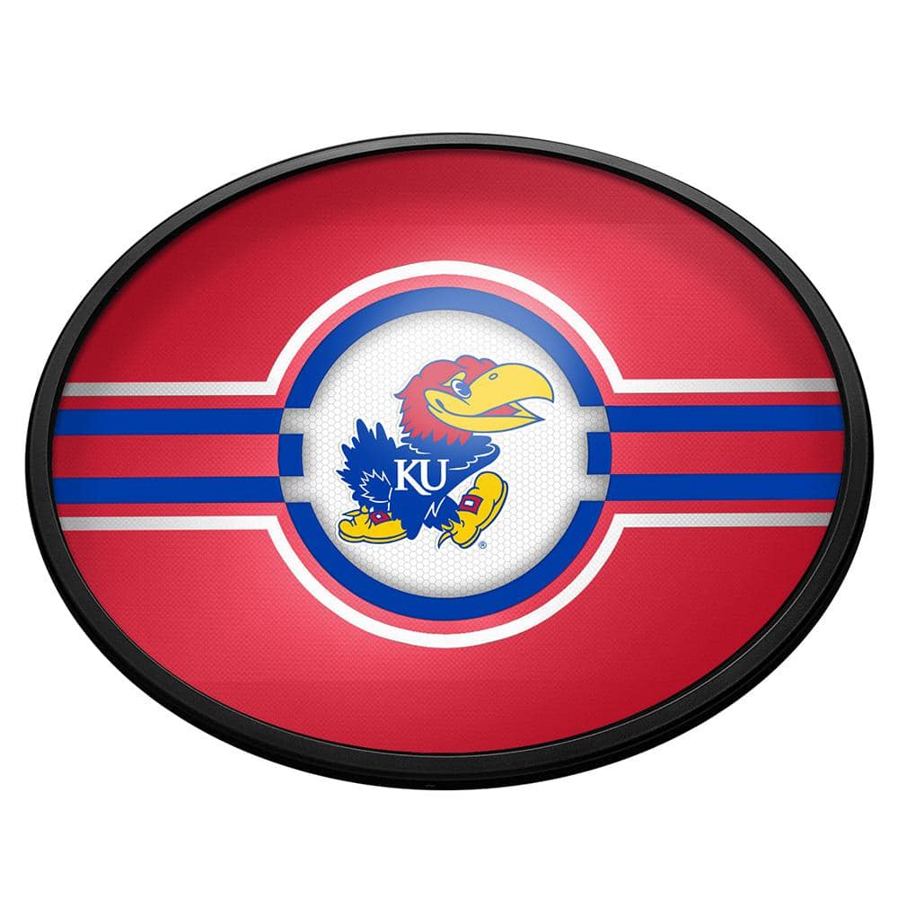 The Fan-Brand Kansas Jayhawks: Round Slimline Lighted Wall Sign 18 in. L x  18 in. W x 2.5 in. D NCKANS-130-01 - The Home Depot