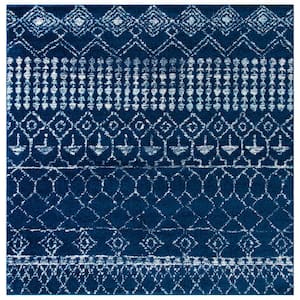 Tulum Navy/Ivory 5 ft. x 5 ft. Square Moroccan Area Rug