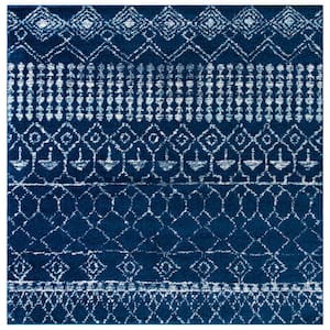 Tulum Navy/Ivory 7 ft. x 7 ft. Square Moroccan Area Rug