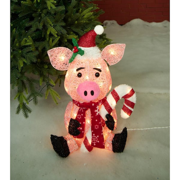 pink pig christmas decoration