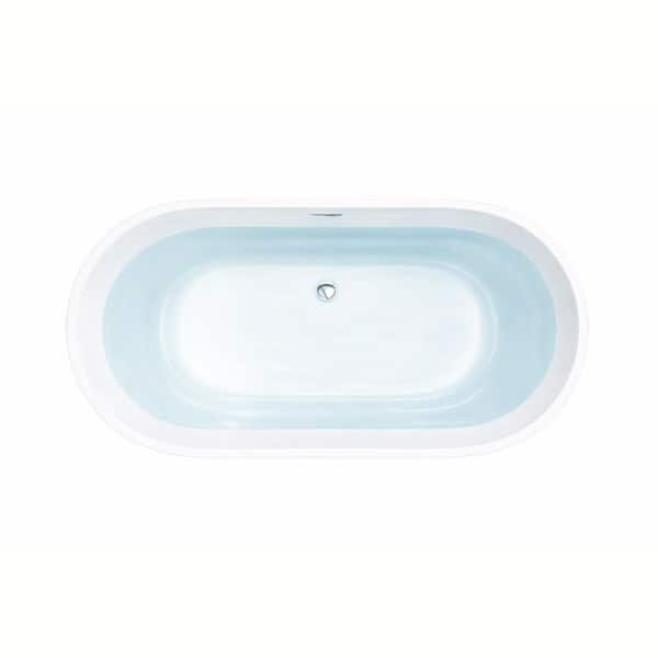 ANZZI Mone 59 in. L x 29 in. W Acrylic Glossy Flat bottom Soaking