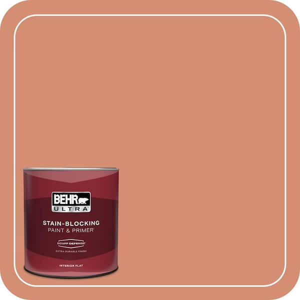 BEHR ULTRA 1 qt. #ICC-63 Terra Cotta Pot Extra Durable Flat Interior Paint & Primer