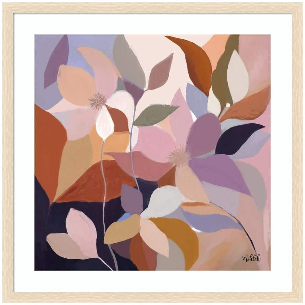 "Woodgrain ""Azure leaves"" by Inkheart Designs Flowers Framed Art Print 34 in. x 34 in." price history on PriceWatchPro