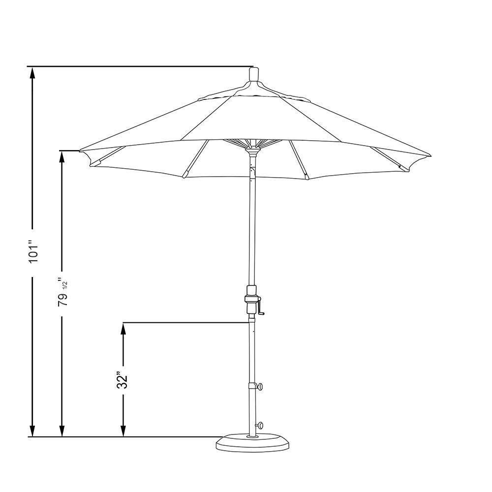 9 ft. White Fiberglass Market Patio Umbrella with Olefin Fabric