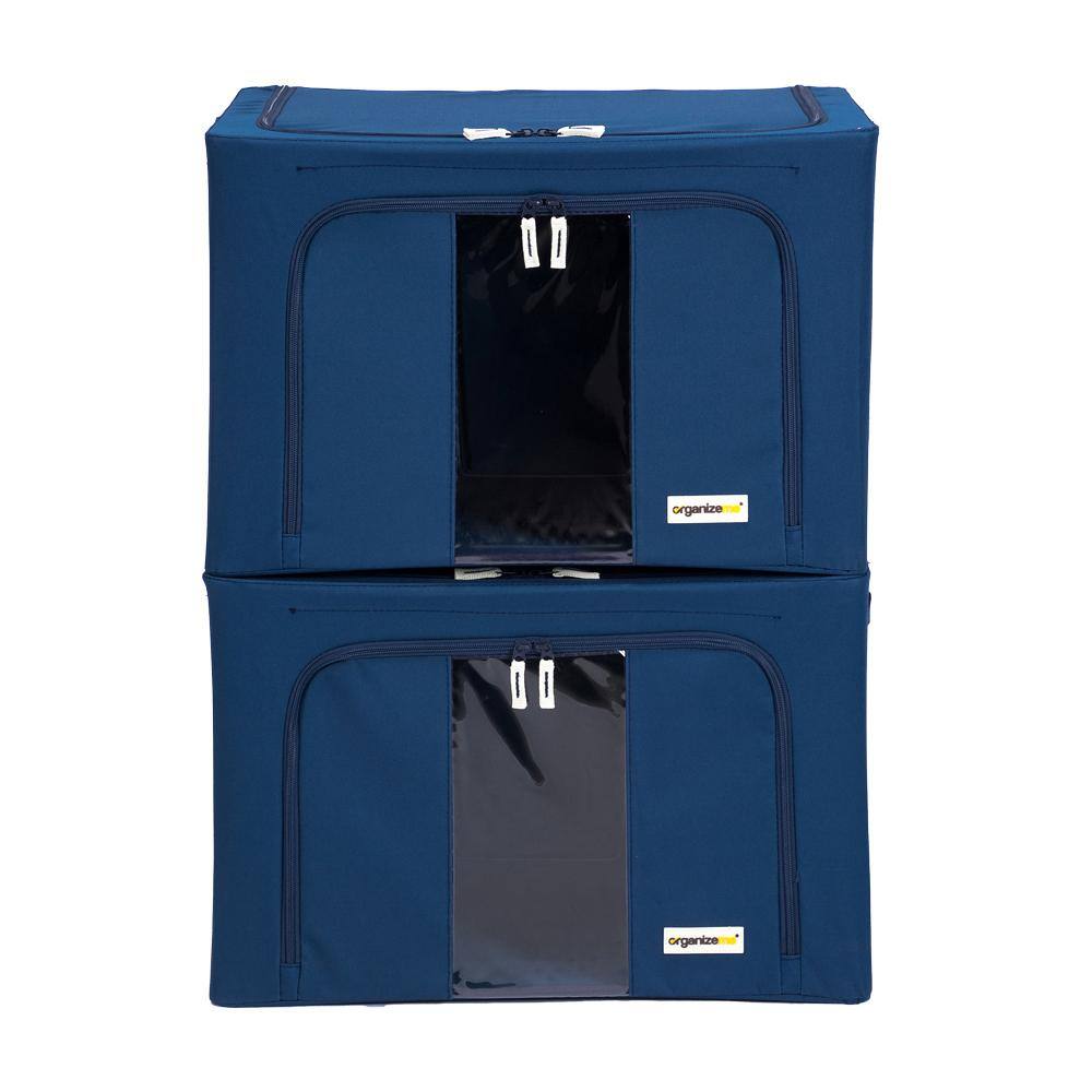 Organizeme 13 in. x 16 in. x 19.5 in. Multi Polyester Foldable PopUp Bin Large Sapphire Blanket