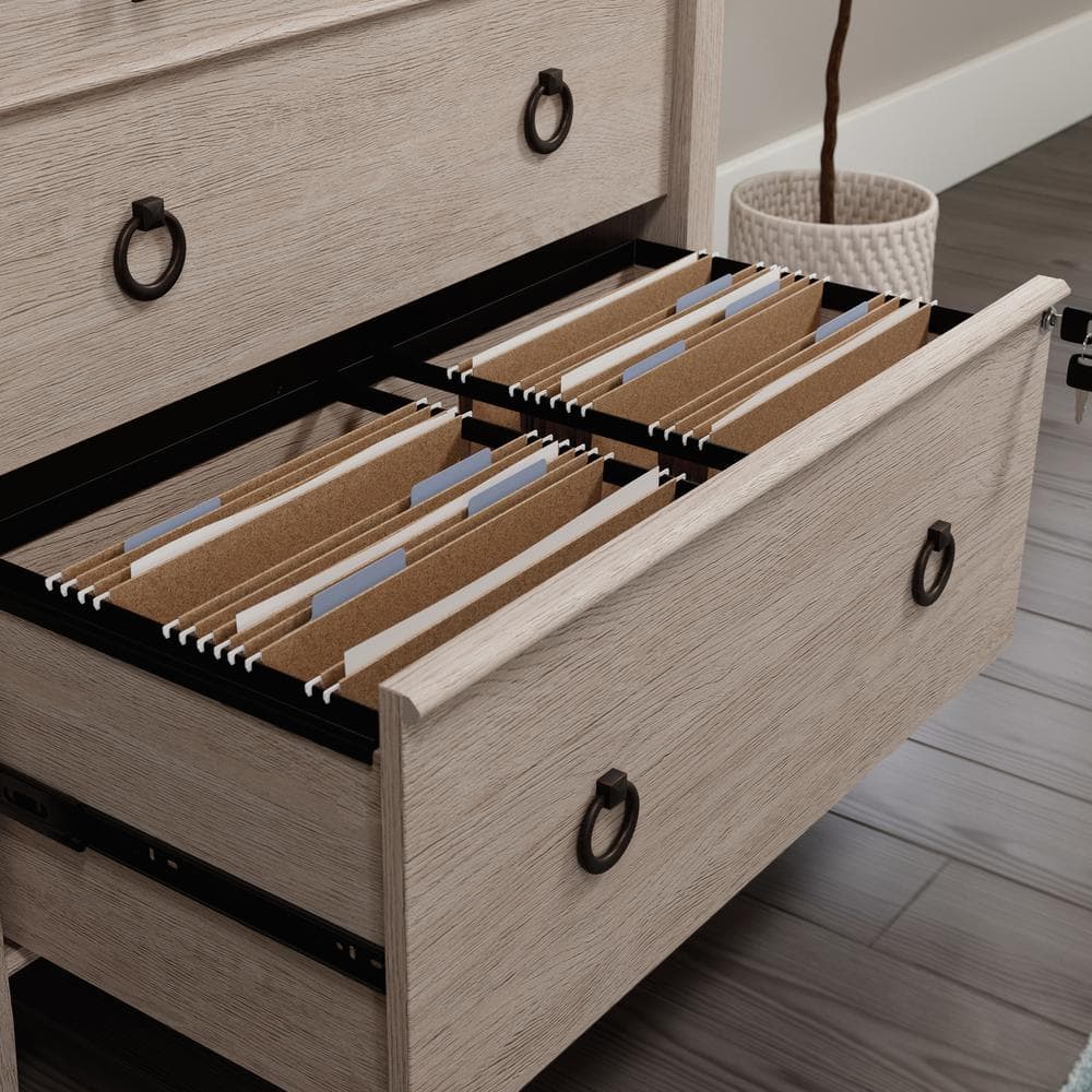 Cascade Oak 2-Drawer Lockable Lateral File Cabinet