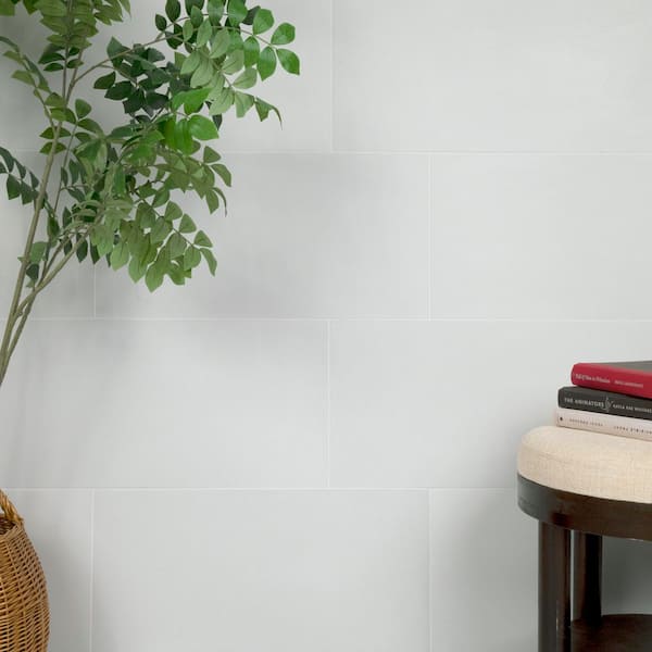 Cliff White 12 in. x 24 in. Matte Porcelain Floor and Wall Tile (14 sq. ft./Case) Cliff White 12 in. x 24 in. Matte Porcelain Floor and Wall Tile (14 sq. ft./Case)