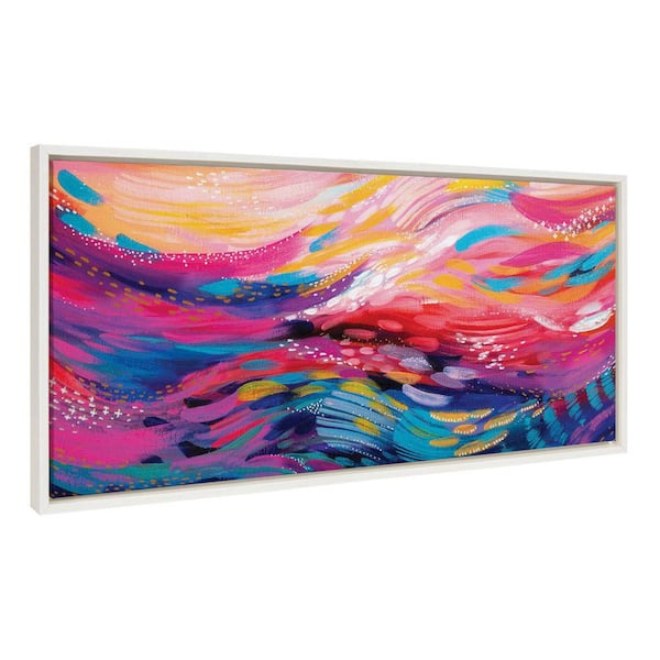 Kate and Laurel Sylvie "Brush Strokes 90" by Jessi Raulet of Ettavee Framed Art Print 18 in. x 40 in.