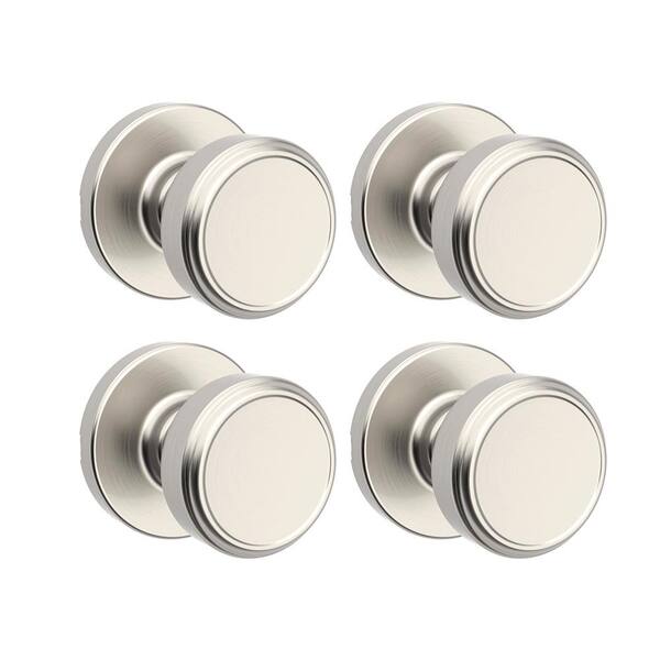 Maven Satin Nickel Passage Hall/Closet Door Knob 4-Pack