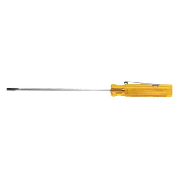 Klein Tools 3/32 in. Cabinet-Tip Pocket Clip Flat Head Screwdriver with 4 in. Round Shank