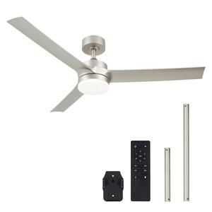 52 in. Indoor Nickel 6-Speed Standard Ceiling Fan with 3000K/4500K/6500K Adjustable White LED Light with Remote Control