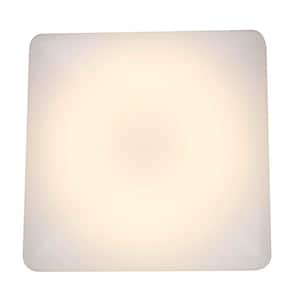 1-Light Integrated LED Flush Mount Ceiling Light in White