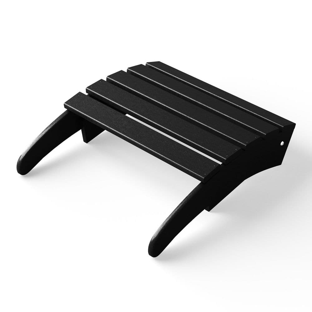 Black Poly Plastic Outdoor Folding Adirondack Ottoman