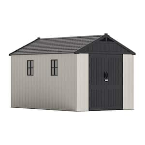 8 ft. W x 12 ft. D Resin Plastic Outdoor Storage Shed with Double Lockable Door (91.5 sq. ft.)