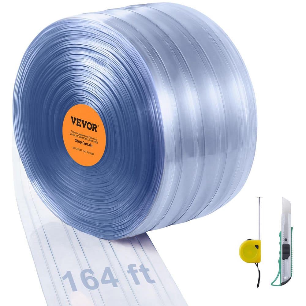 Strip Curtain,164ft. Length, 8in. W, 0.08in. Thickness,Clear Ribbed Plastic Door Strips,PVC Curtain Strip Door Bulk Roll price history on PriceWatchPro