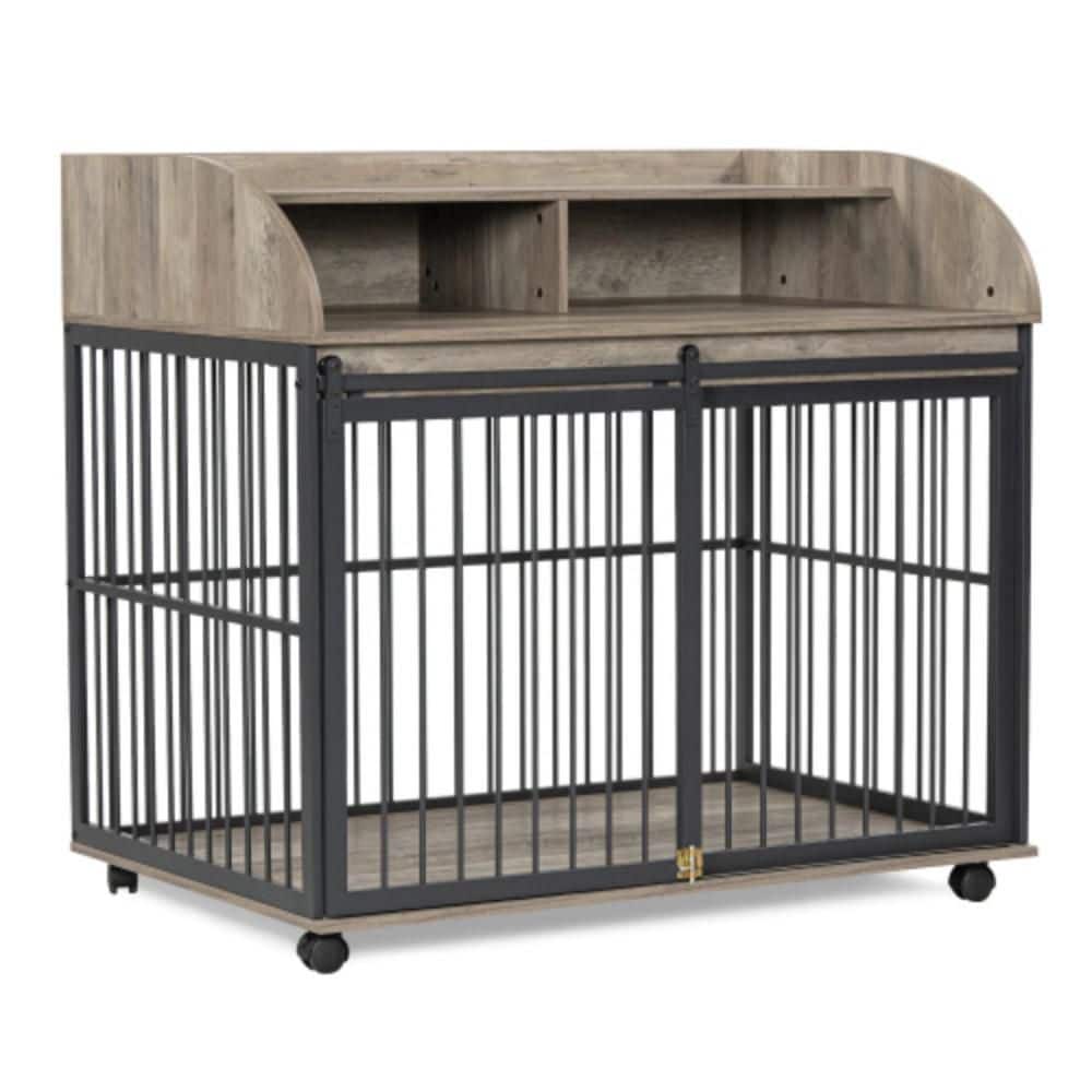 Image showcasing LSFA 44 in. Heavy Duty Large Dog Crate Furniture for Large Medium Dog ...