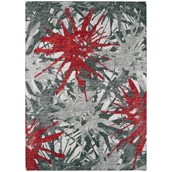 Addison Rugs Evolve Scarlet 8 ft. x 10 ft. Color Splash Area Rug