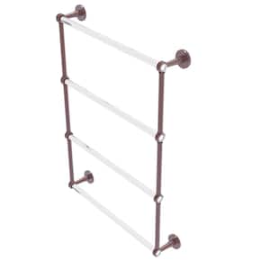 Clearview 4 Tier 24 in. Ladder Towel Bar with Groovy Accents in Antique Copper