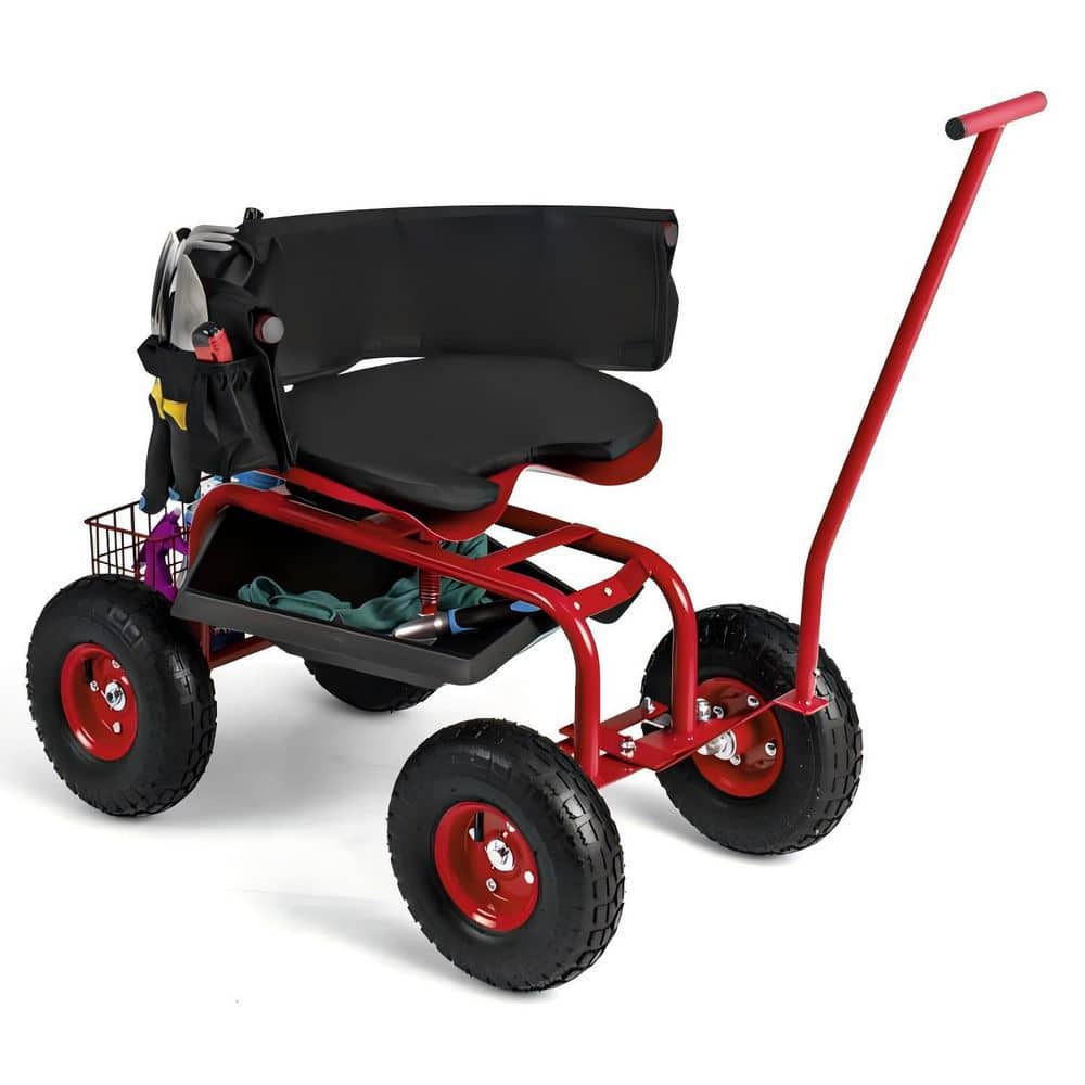 Rolling Garden Work Seat Cart Scooter with Adjustable Height 360° Swivel Design price history on PriceWatchPro