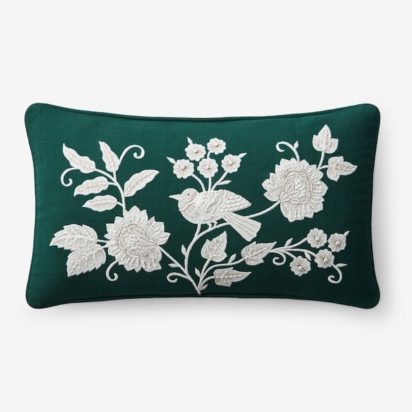 Legends Luxury Holiday Bird Green 20 in. L x 21 in. W Throw Pillow Cover