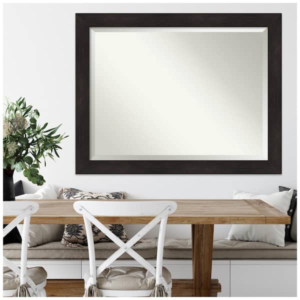Furniture Espresso 45.5 in. H x 35.5 in. W Framed Wall Mirror