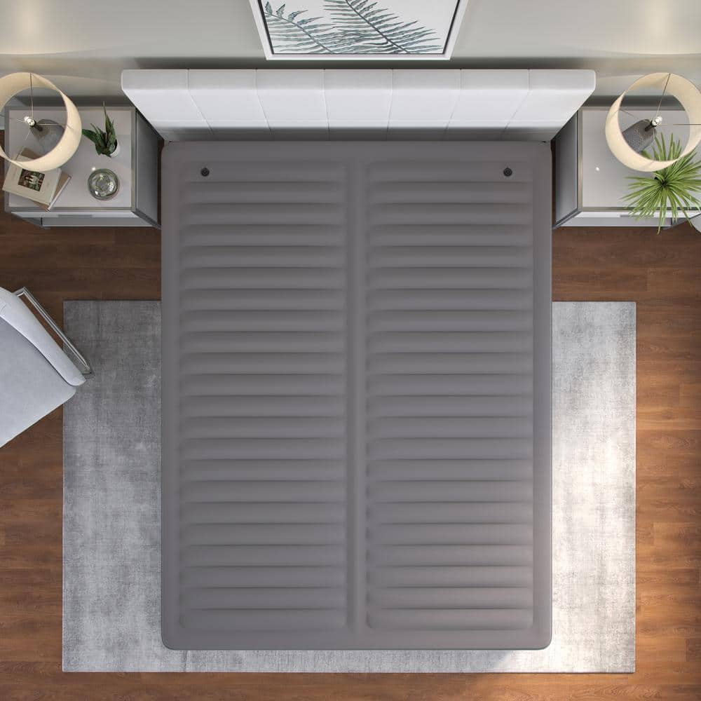 King Size Gray Dual Adjustable Inflatable Mattress Topper
