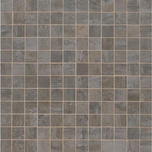 MSI Metallic Ferro 2 in. Square 12 in. x 12 in. Matte Porcelain Mesh-Mounted Floor and Wall Mosaic Tile (8 sq. ft./Case)