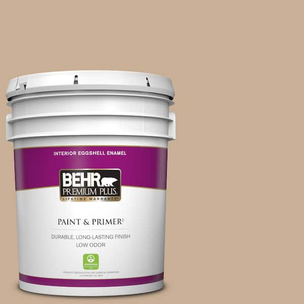 BEHR PREMIUM PLUS 5 gal. #280E-3 Toasted Wheat Eggshell Enamel Low Odor Interior Paint & Primer