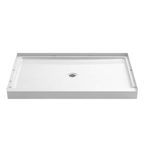 STERLING Guard+ 34 in. x 60 in. Single Threshold Shower Base in White