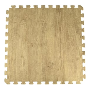 Foam Tiles Driftwood Light Wood Grain 24 in. W x 24 in. L Foam Home Interlocking Floor Tile (58.12 sq. ft.) (Case of 15)