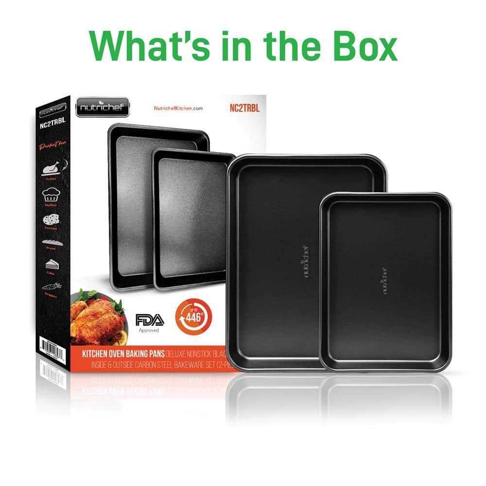 Black Non-Stick Carbon Steel Cookie Sheet Set