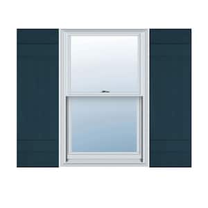 14 in. x 54 in. Lifetime Vinyl TailorMade Four Board Joined Board and Batten Shutters Pair Midnight Blue