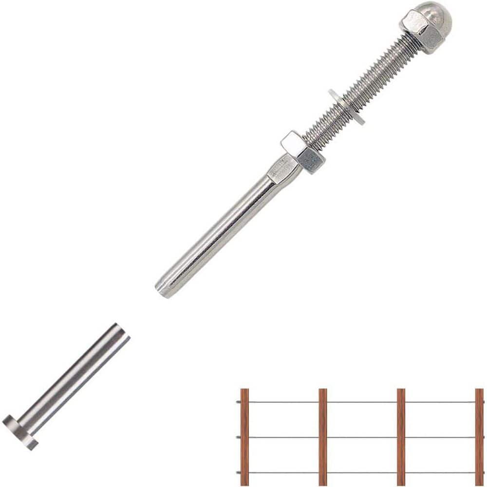 Afoxsos T316 Marine Grade 1/8 Deck Cable Railing Kit System w/ 50 Pairs ...