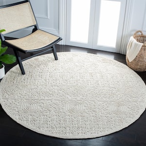 Trace Ivory 7 ft. x 7 ft. High-Low Round Area Rug