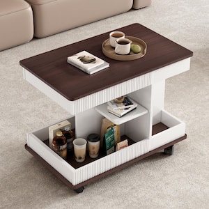 CSC DECOR INC 29.1 in. White Rectangle MDF Multi-Functional End