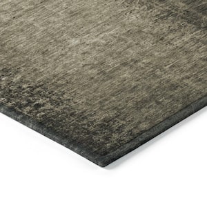 Chantille ACN554 Gray 8 ft. x 8 ft. Round Machine Washable Indoor/Outdoor Geometric Area Rug