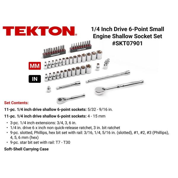 1/4 Inch Drive Small Engine Repair Kit with Ratchet and Case (50-Piece)