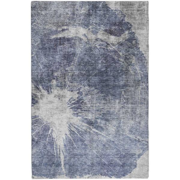 Dream Shag Premium Machine Washable Abstract ADS719 Navy 9 ft. x 12 ft. Area Rug
