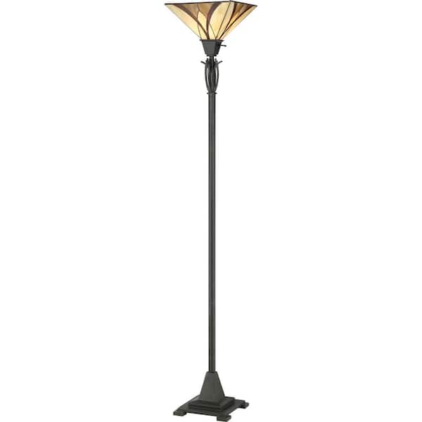 Quoizel Asheville 70.5 in. Valiant Bronze Tiffany Floor Lamp