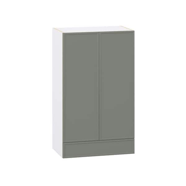 Fairview 24 in. W x 14 in. D x 40 in. H Slim Shaker Assembled Wall Kitchen Cabinet with a Drawer in Moss Green