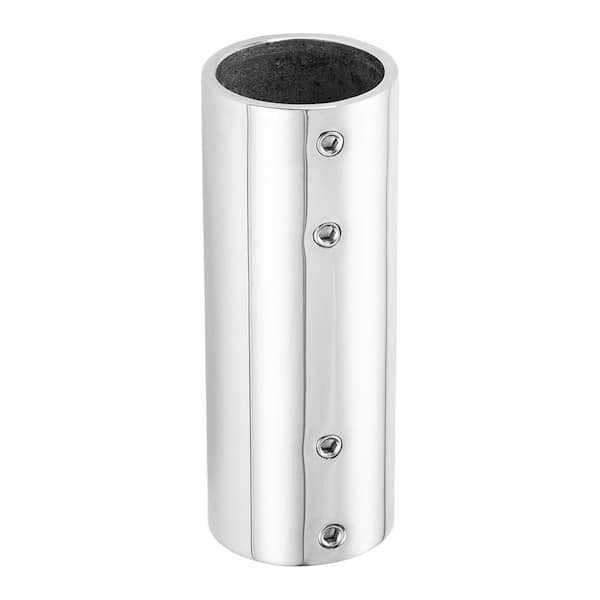 Stainless Steel 7/8 in. Straight Pipe Fitting Connector Heavy Duty 2-Way Tube for Deck Yacht DIY Projects