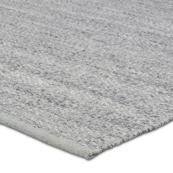 Lamanda 3 ft. x 10 ft. Gray/Light Blue Solid Handmade Indoor/Outdoor Runner Area Rug
